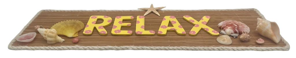 Relax Bamboo Sign – Handmade Coastal Wall Décor